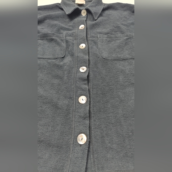 Soft Surroundings Jacket Shacket Women Large Shell Buttons Shirt Jacket Navy - Picture 8 of 8